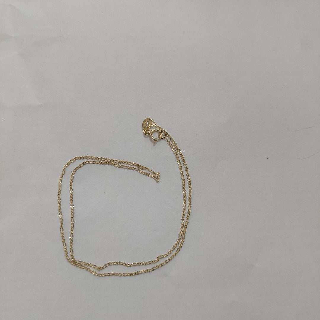 CADENAS TEJIDO FIGARO ORO 10K 40 A 45 CM 1 GR (NUEVO)