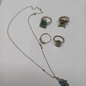 ANILLITO, DIJE, GARGANTILLA PLATA 17.7 GRMS (SEMINUEVO)