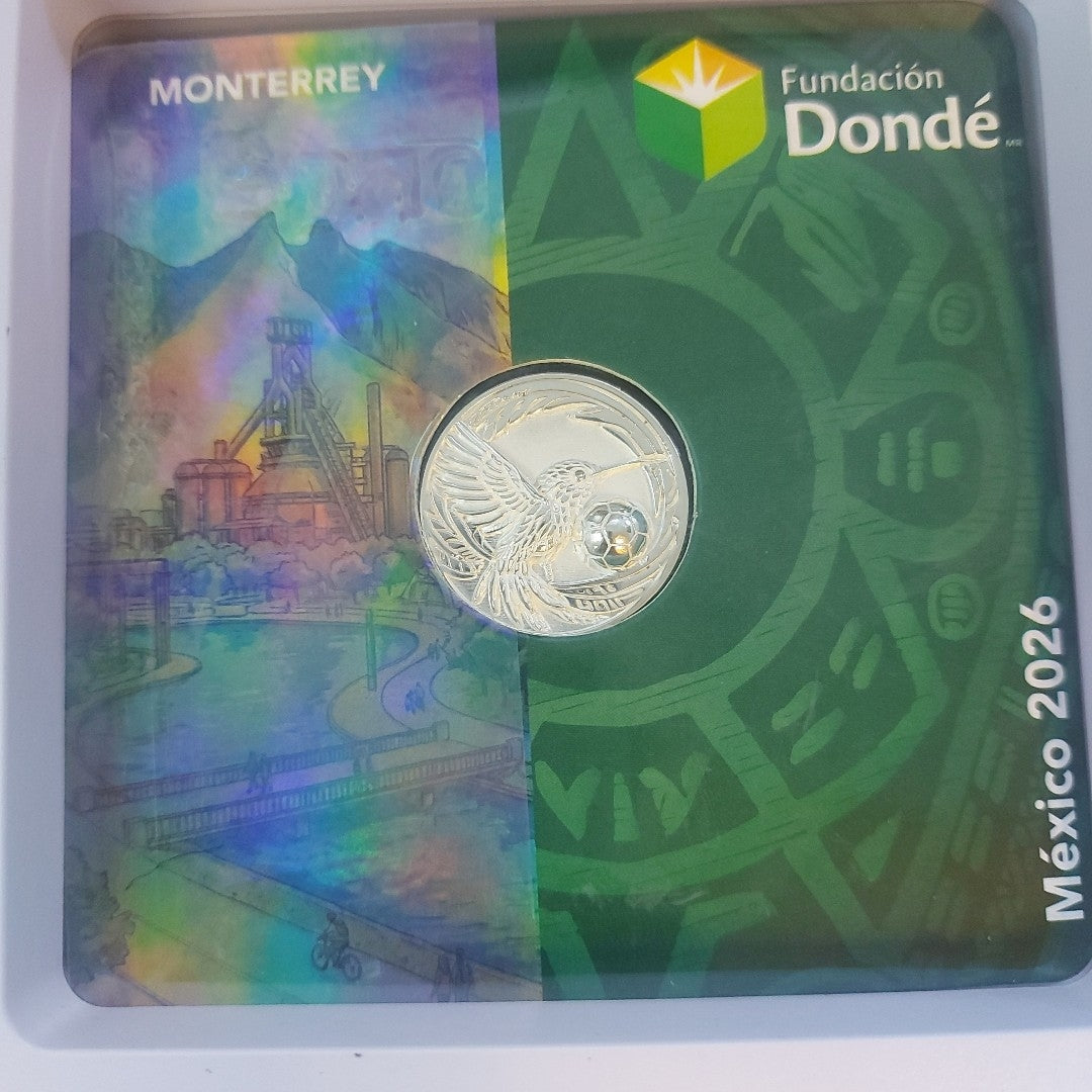 MEDALLA CONMEMORATIVA FRD FÚTBOL MOTIVO COLIBRI PLATA .925 8 GR (NUEVO)