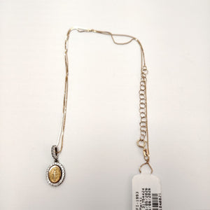 CADENA, MEDALLA RELIGIOSA ORO 14 K 2.6 GRMS (SEMINUEVO)