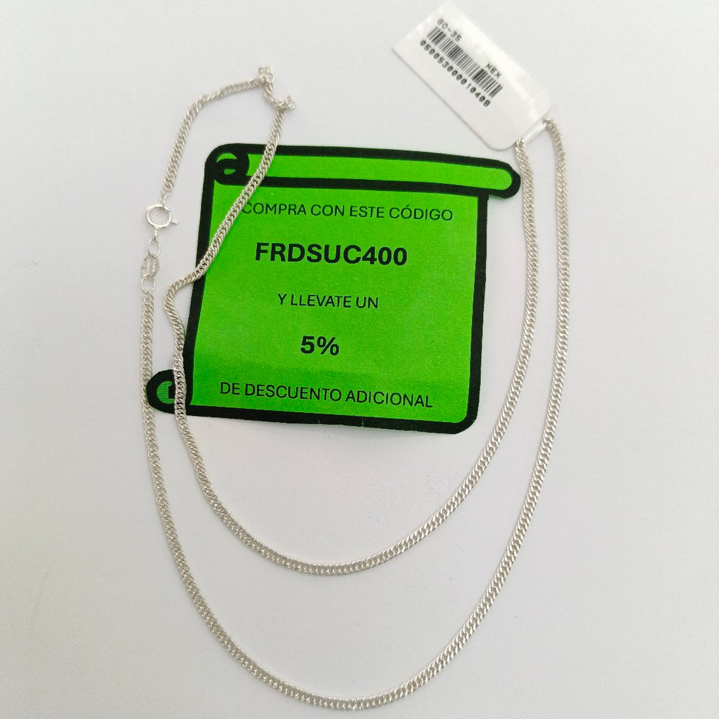 CADENA BARBADA PLATA .925 50 CM 4.12 GR (NUEVO)