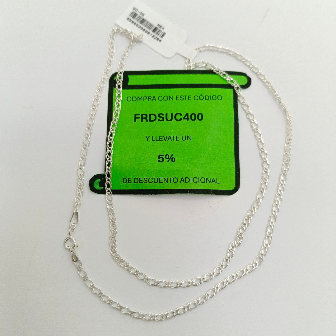 CADENA DOBLE ESLABON PLATA .925 55 CM 4.03 GR (NUEVO)