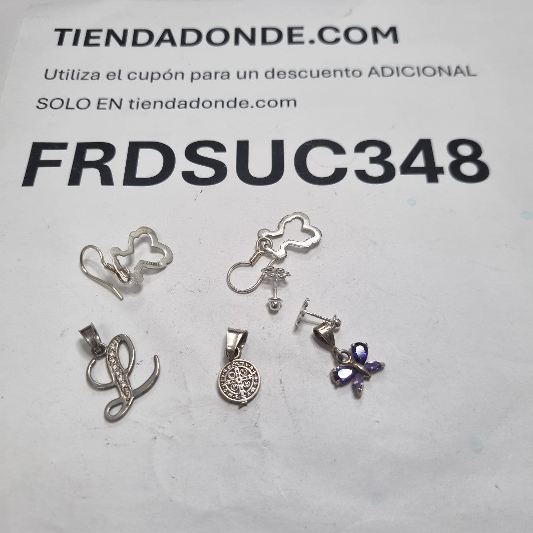 ARETES PAR, DIJE PLATA 6 GRMS (SEMINUEVO)