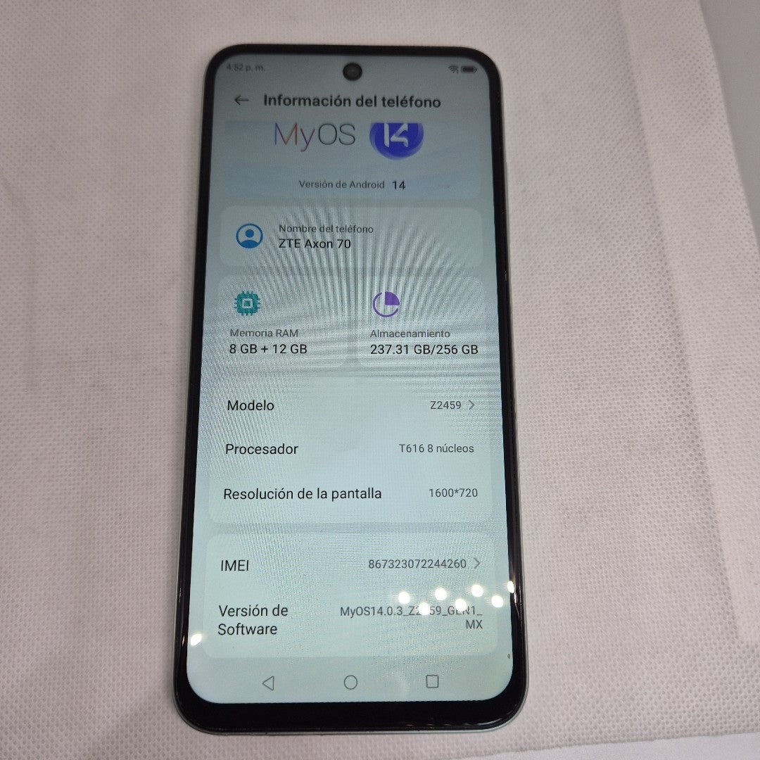 CELULAR ZTE AXON 70 Z2459 256 GB 8 GB RAM (SEMINUEVO)