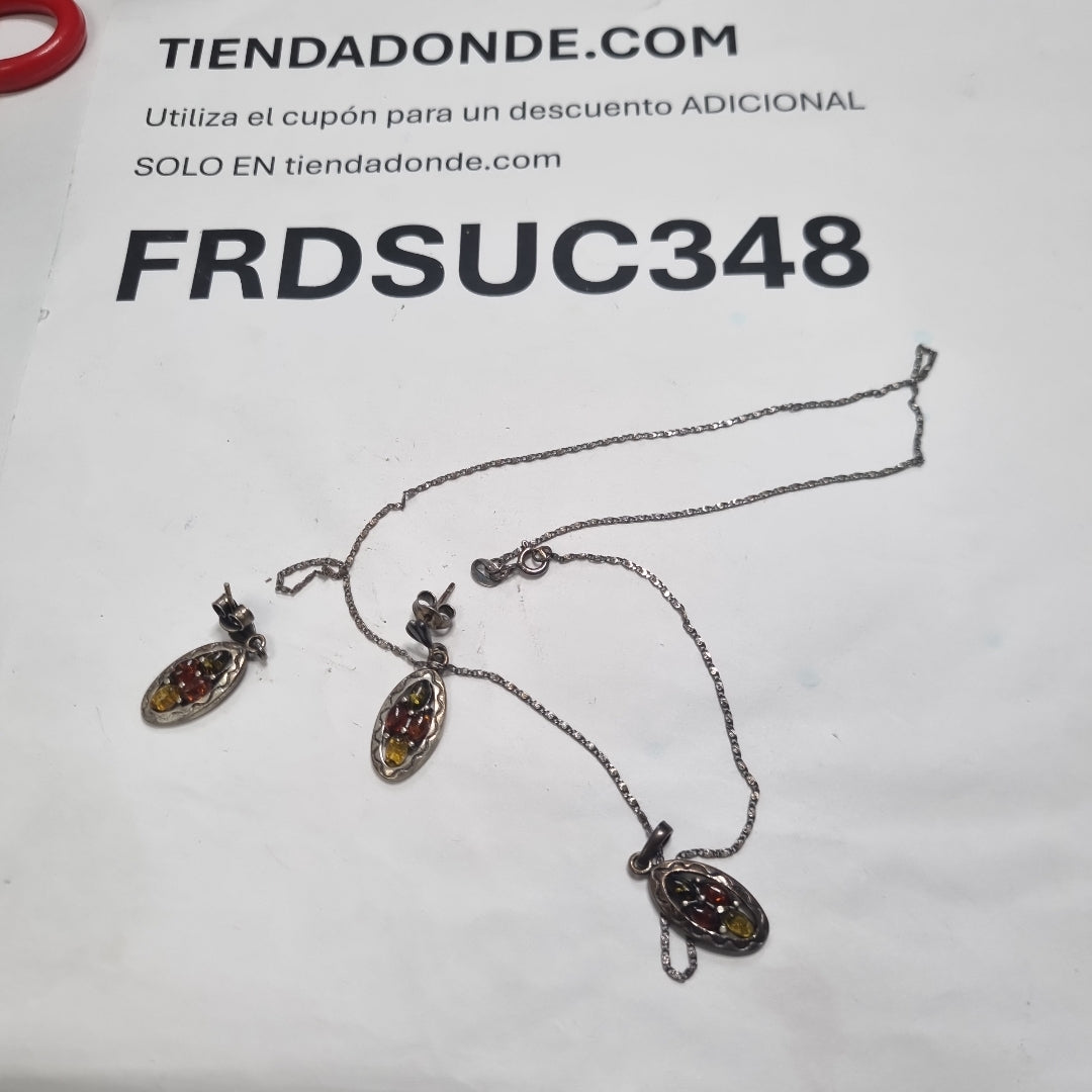 ARETES PAR, CADENA, DIJE PLATA 7.2 GRMS (SEMINUEVO)
