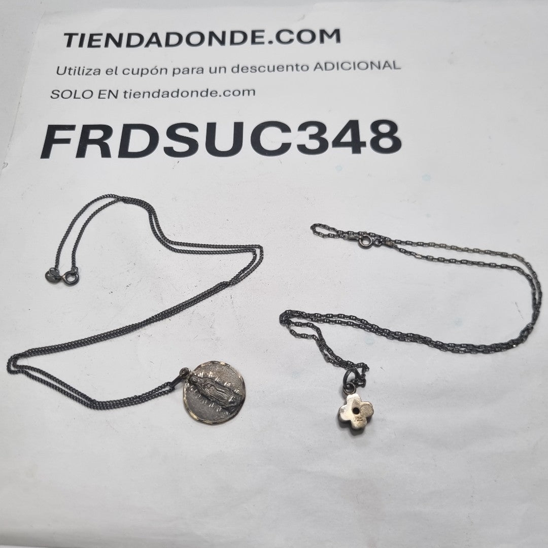 CADENA, DIJE, MEDALLA RELIGIOSA PLATA 7.2 GRMS (SEMINUEVO)