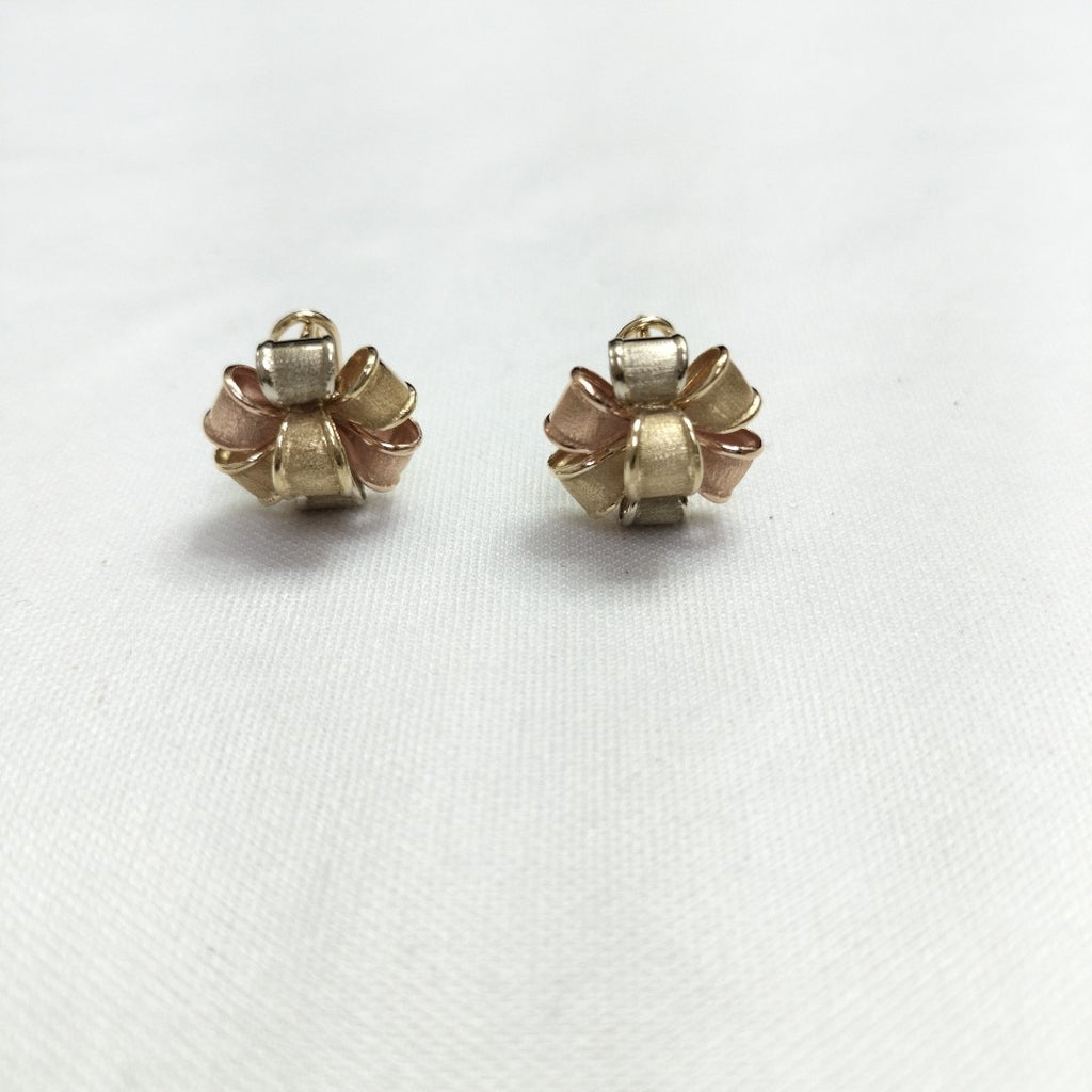 ARETES PAR ORO COMBINADO 14 K 3,40 GRMS (SEMINUEVO)