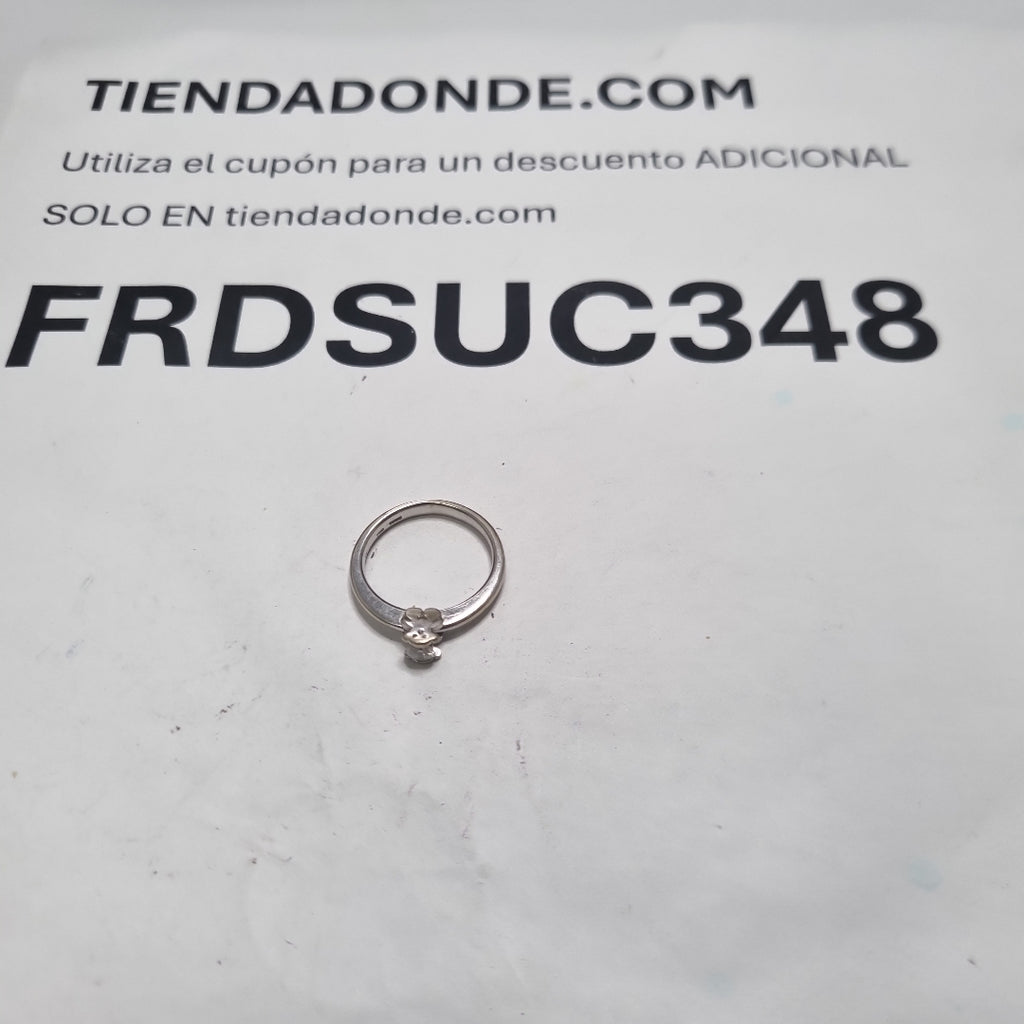 ANILLITO,SOLITARIO ORO BLANCO 18 K 3,30 GRMS (SEMINUEVO)