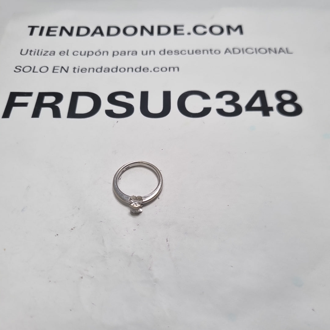 ANILLITO,SOLITARIO ORO BLANCO 18 K 3,30 GRMS (SEMINUEVO)