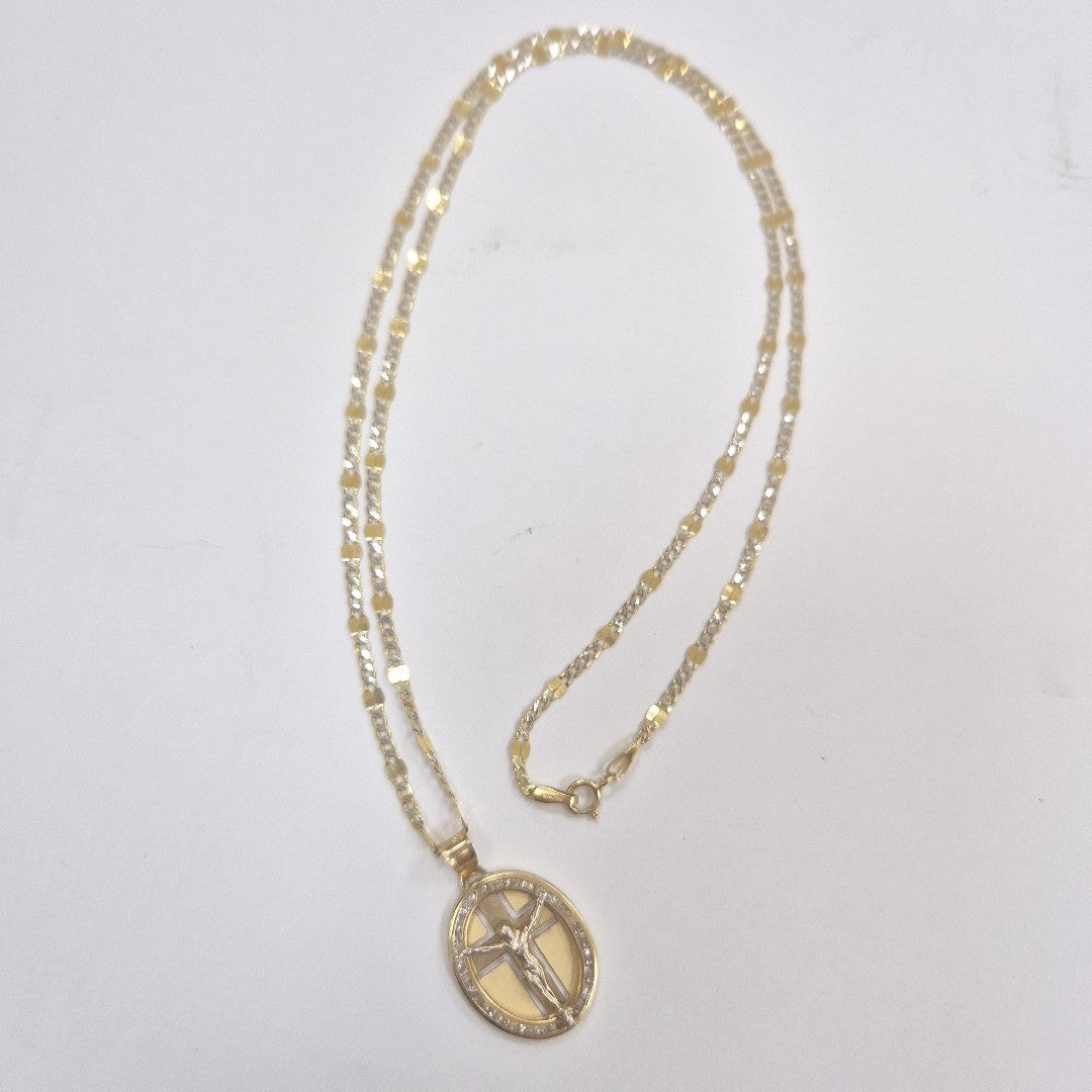 CADENA,MEDALLA RELIGIOSA ORO 14 K 4,00 GRMS (SEMINUEVO)
