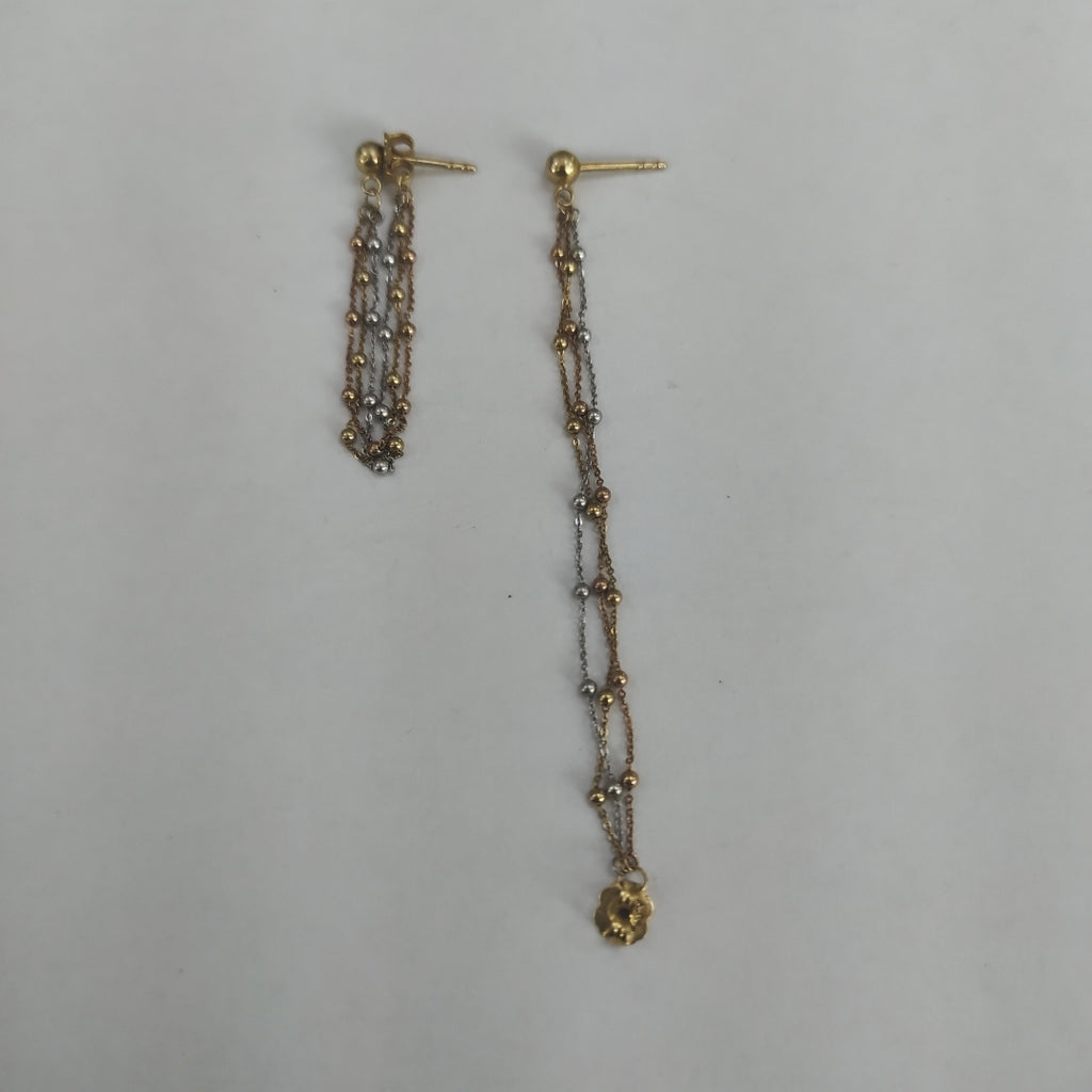 ARETES PAR ORO, ORO COMBINADO 14 K 1.7 GRMS (SEMINUEVO)