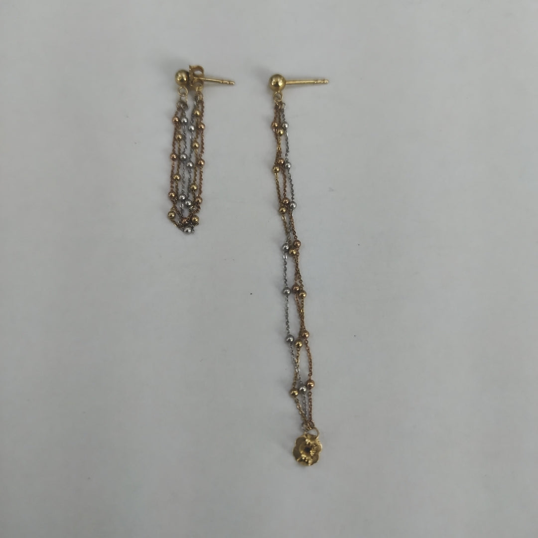 ARETES PAR ORO, ORO COMBINADO 14 K 1.7 GRMS (SEMINUEVO)