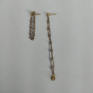 ARETES PAR ORO, ORO COMBINADO 14 K 1.7 GRMS (SEMINUEVO)