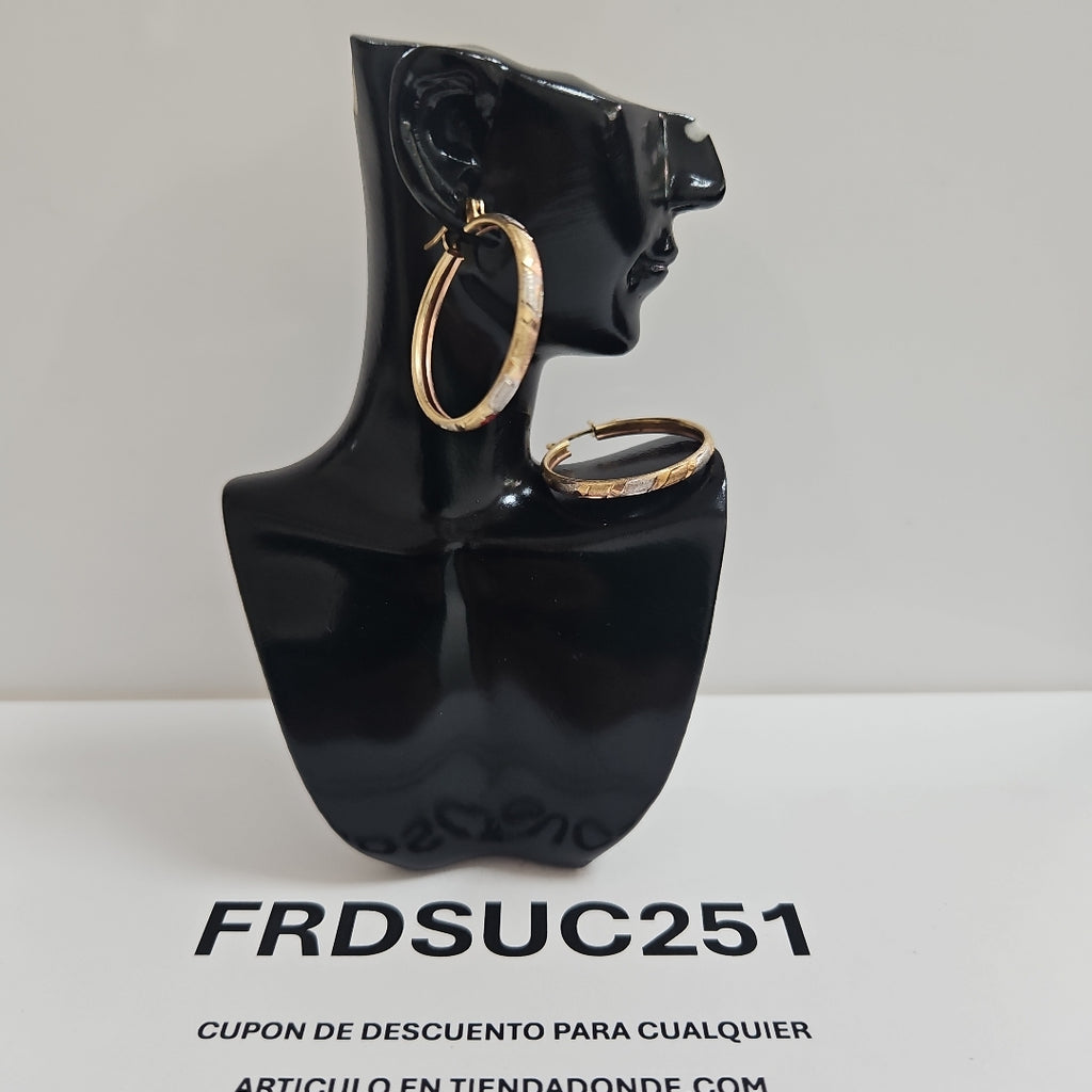 ARRACADAS PAR ORO COMBINADO 14 K 2,50 GRMS (SEMINUEVO)