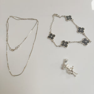 CADENA, DIJE, PULSERA PLATA 15.6 GRMS (SEMINUEVO)