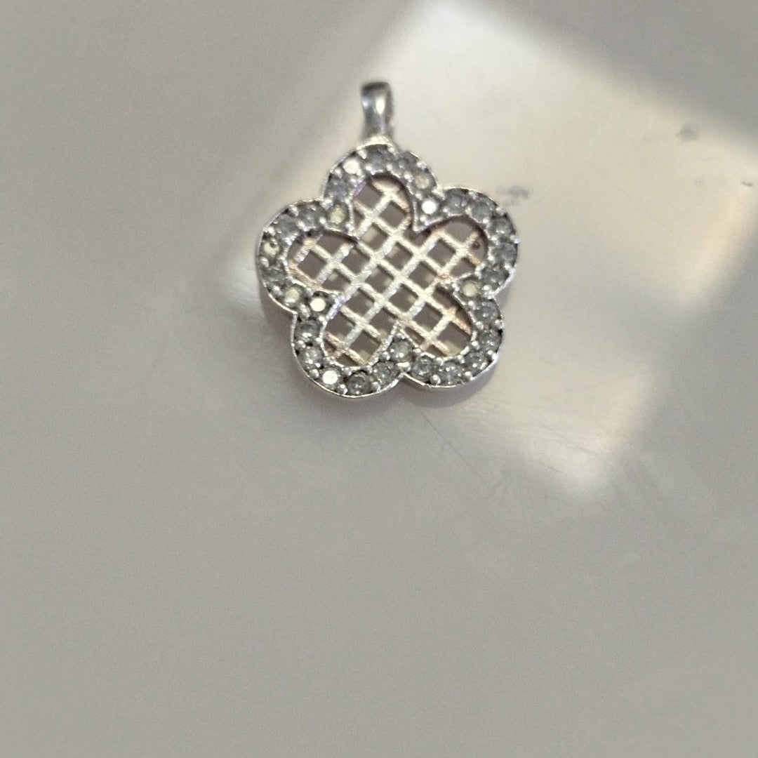 DIJE FLOR CON CIRCONIAS PLATA .925 1.8 GR (NUEVO)