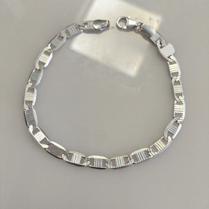 PULSERA TEJIDO ESPEJO PLATA .925 21 CM 8.1 GR (NUEVO)