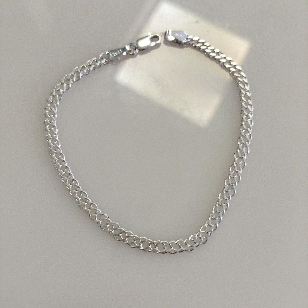 PULSERA DOBLE ESLABON PLATA .925 18 CM 3.63 GR (NUEVO)
