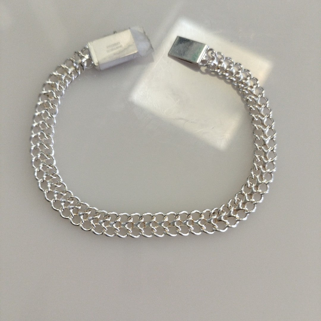PULSERA TEJIDO CHINO PLATA .925 18 CM 7.9 GR (NUEVO)