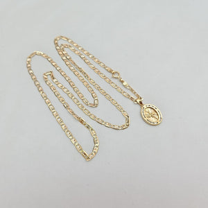 CADENA, DIJE ORO, ORO COMBINADO 14 K 7 GRMS (SEMINUEVO)