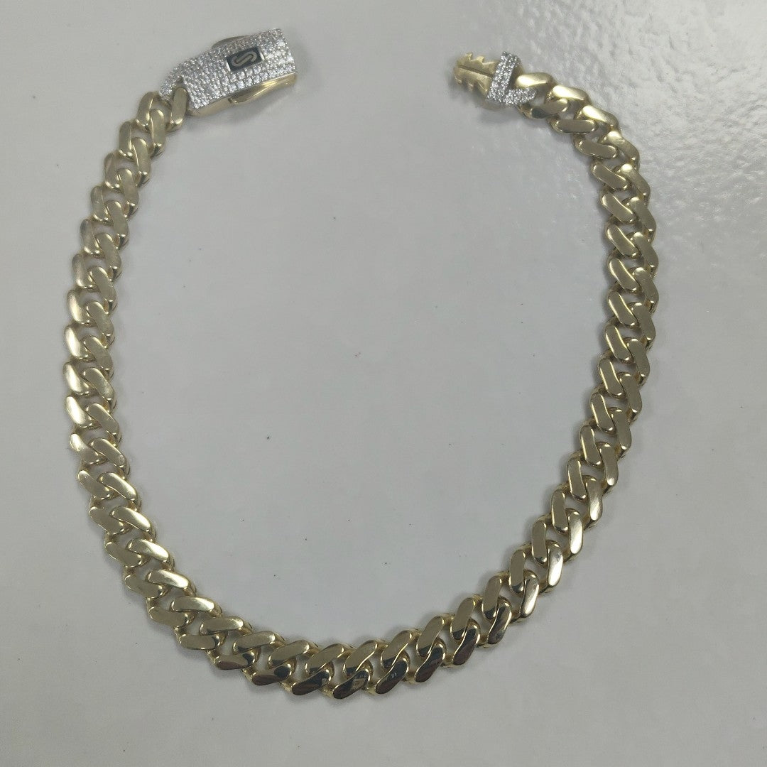 PULSERA CABALLERO MONACO ORO 10K 7.2 (NUEVO)
