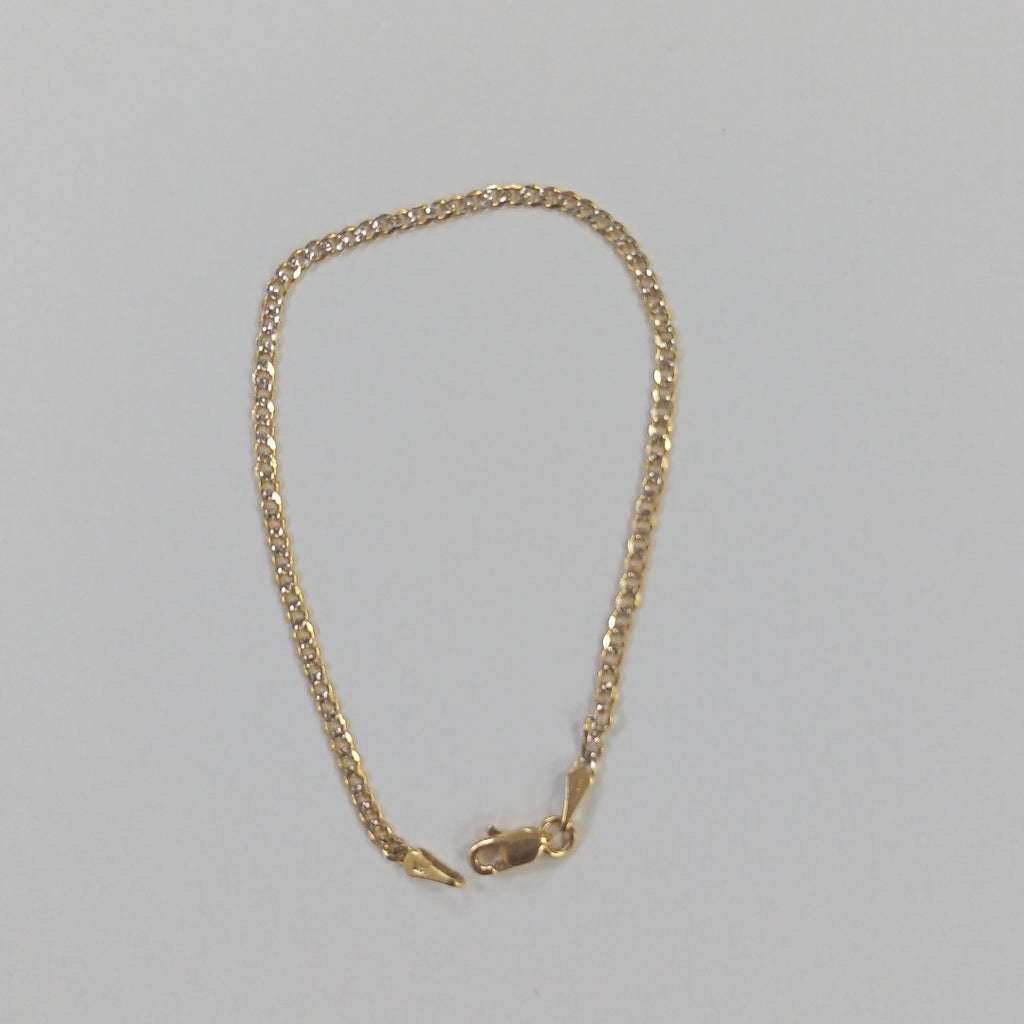 PULSERAS BARBADA DIAMANTADA ORO 14K 18 CM 2.1 GR (NUEVO)