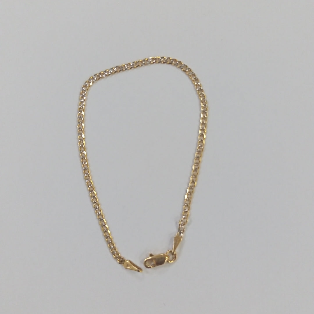 PULSERAS BARBADA DIAMANTADA ORO 14K 18 CM 2.1 GR (NUEVO)