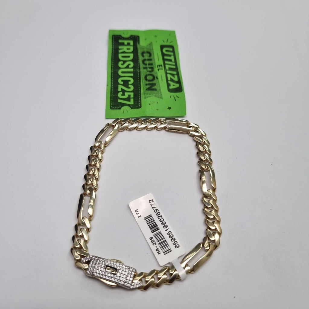 PULSERA CABALLERO MONACO ORO 10K 7.7 (NUEVO)
