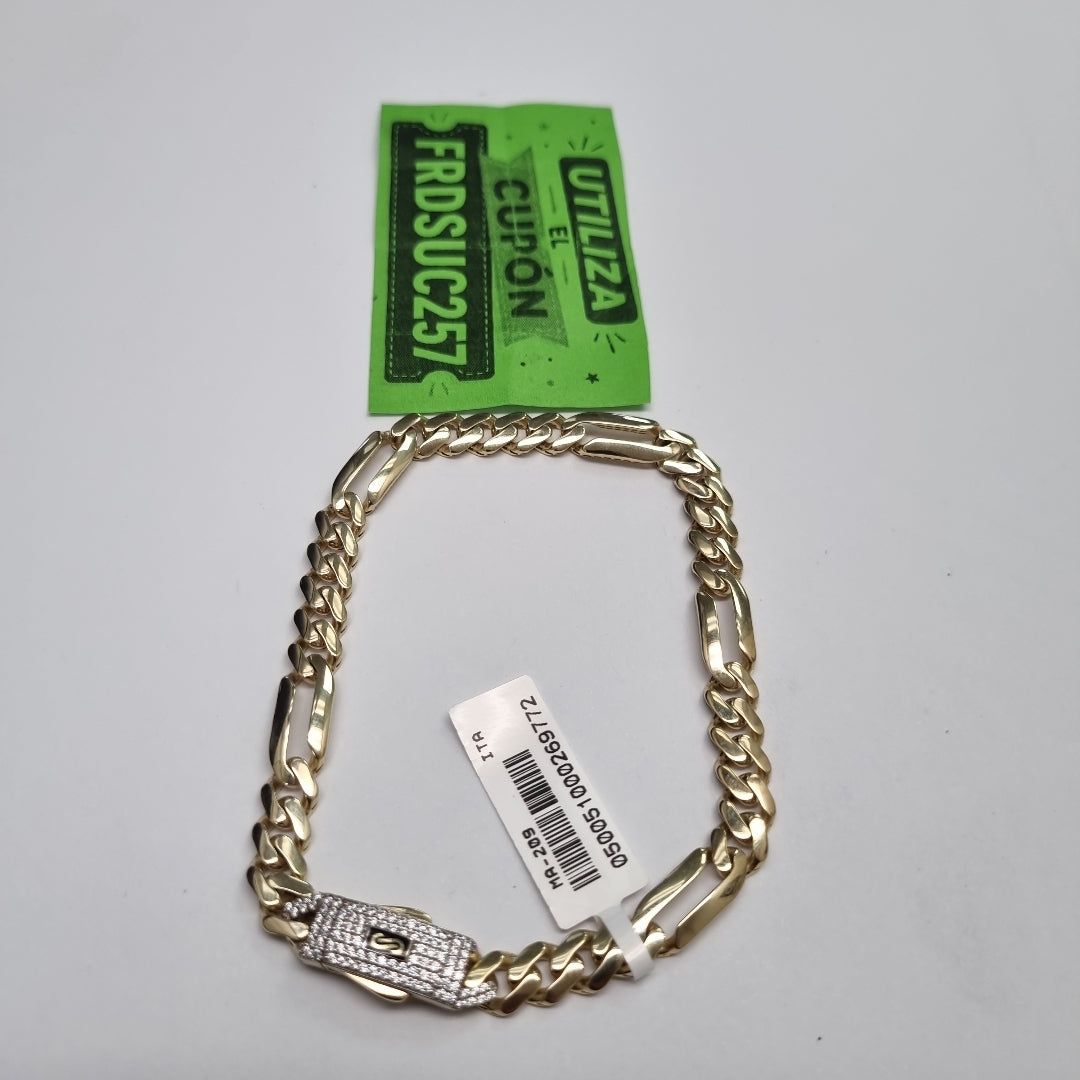 PULSERA CABALLERO MONACO ORO 10K 7.7 (NUEVO)