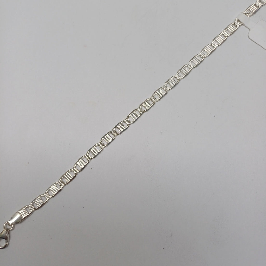 PULSERA TEJIDO ESPEJO PLATA .925 21 CM 8 GR (NUEVO)