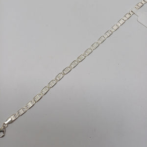 PULSERA TEJIDO ESPEJO PLATA .925 21 CM 8 GR (NUEVO)