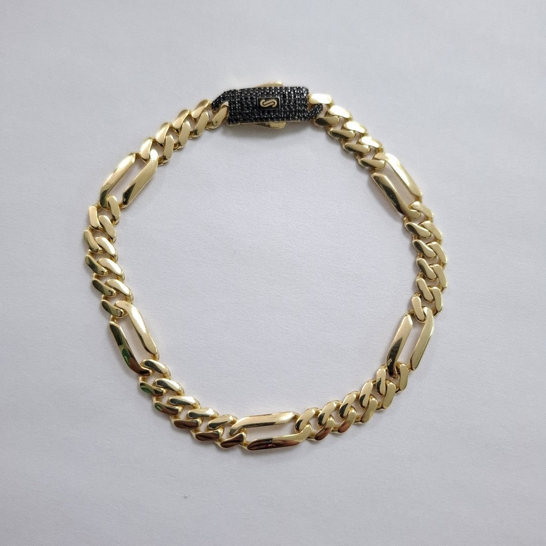 PULSERA CABALLERO MONACO ORO 10K 6.9 (NUEVO)
