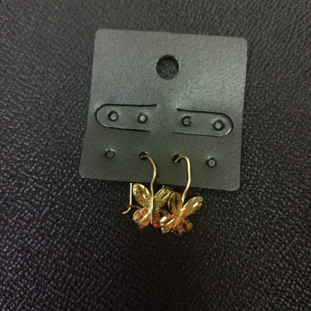 ARETES PAR ORO COMBINADO 14 K 1,20 GRMS (SEMINUEVO)