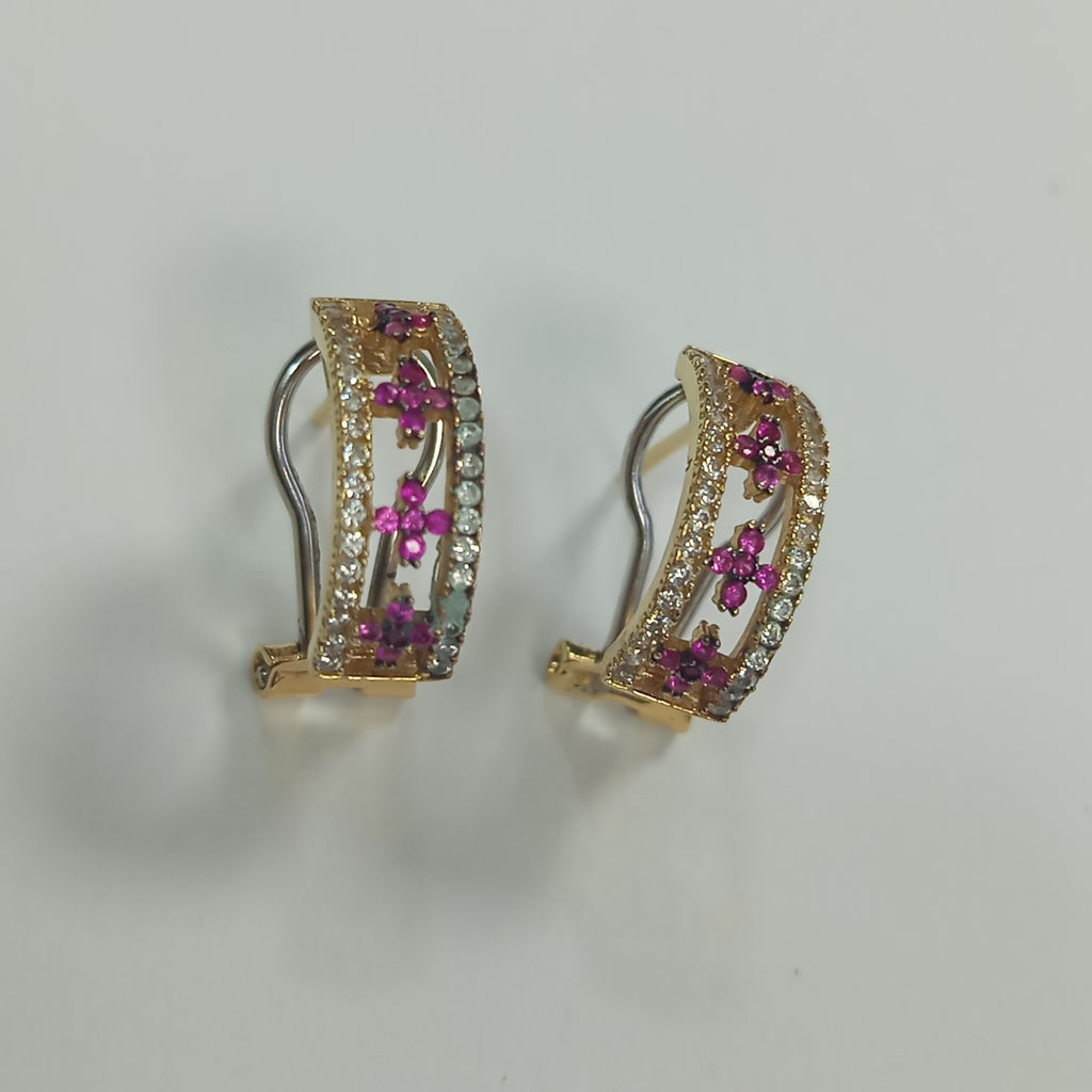 ARETES PAR ORO COMBINADO 14 K 3,10 GRMS (SEMINUEVO)