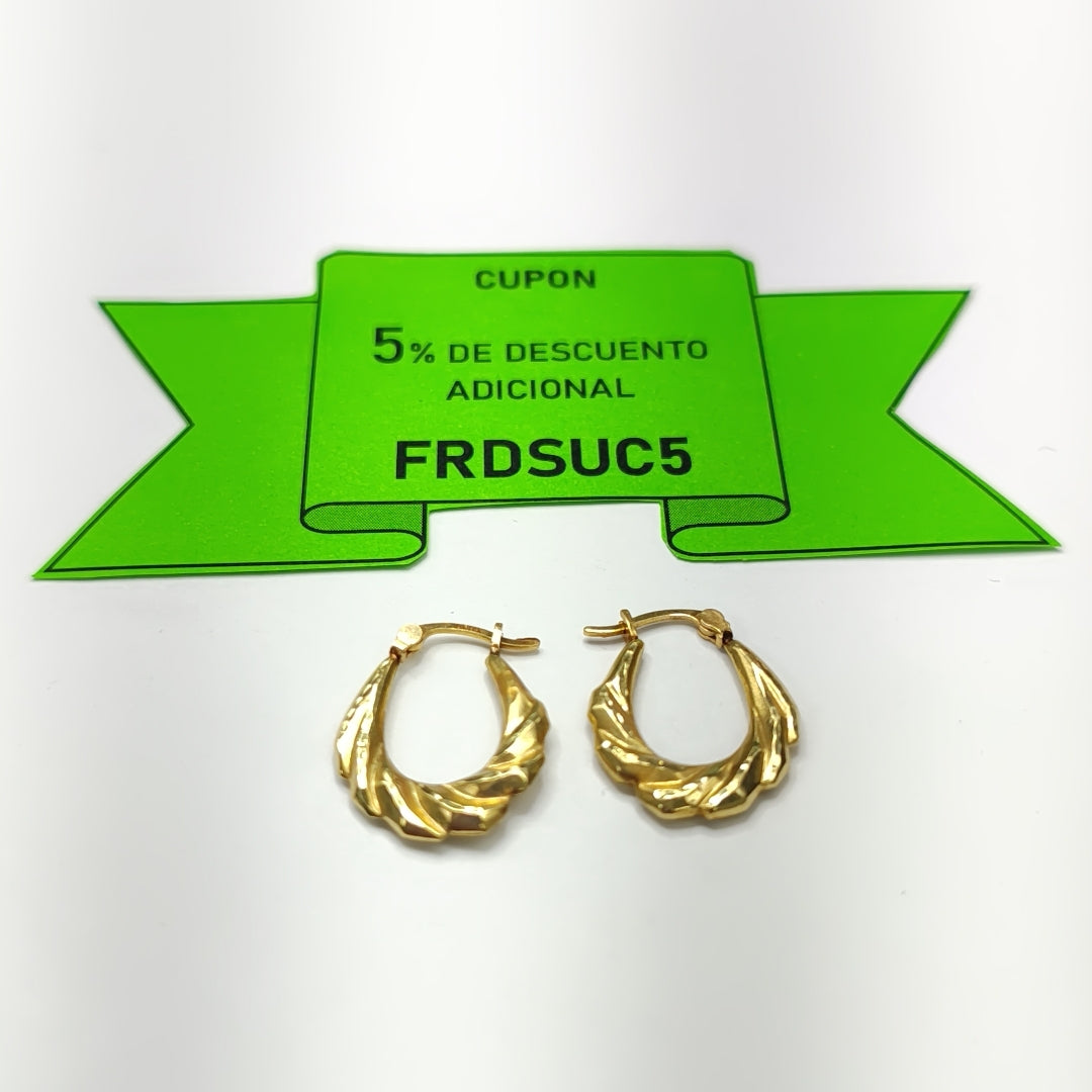 ARRACADAS PAR ORO 14 K 1.6 GRMS (SEMINUEVO)