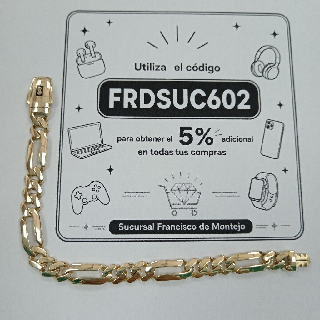 PULSERA MONACO ORO 14K 9.3 (NUEVO)