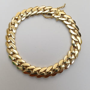 PULSERAS CABALLERO BARBADA AMARILLA ORO 10K 19.8 (NUEVO)