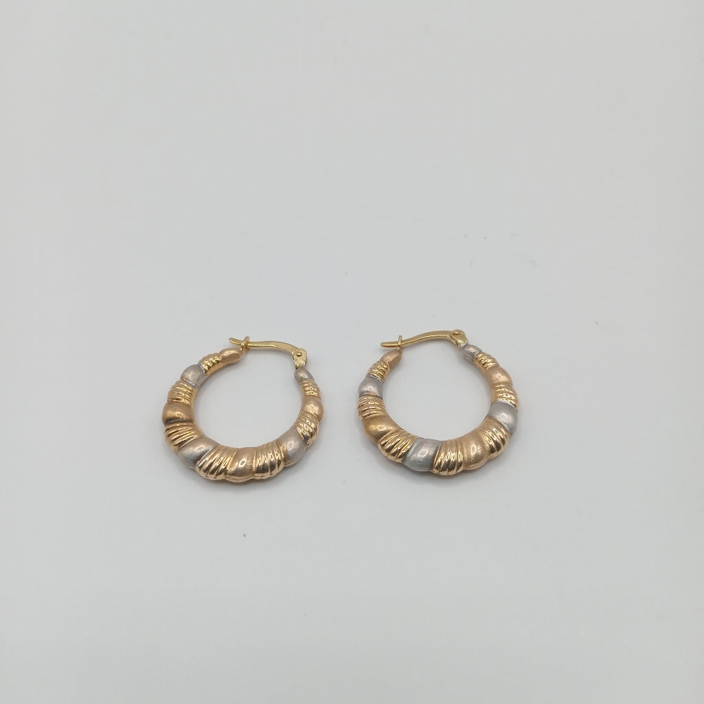 ARRACADAS PAR ORO, ORO COMBINADO 10 K 2.4 GRMS (SEMINUEVO)