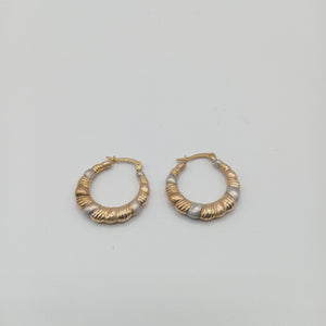 ARRACADAS PAR ORO, ORO COMBINADO 10 K 2.4 GRMS (SEMINUEVO)