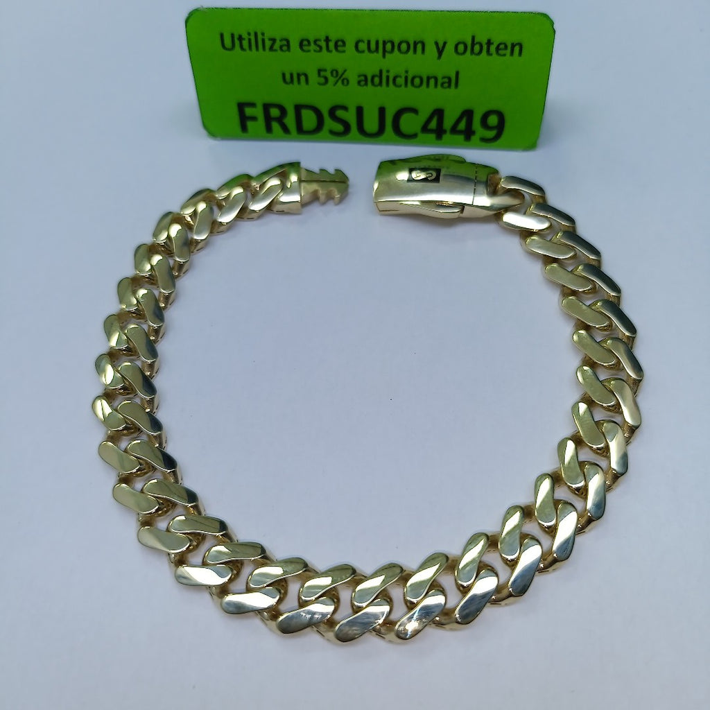 PULSERA CABALLERO MONACO ORO 10K 11.5 (NUEVO)