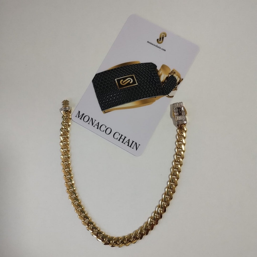 PULSERA CABALLERO MONACO ORO 10K 7.3 (NUEVO)