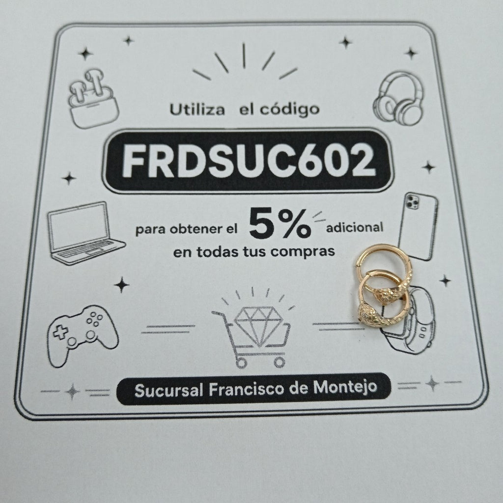 HUGGIES ORO 14K 1.6 (NUEVO)