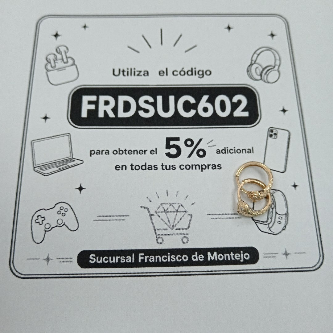 HUGGIES ORO 14K 1.6 (NUEVO)