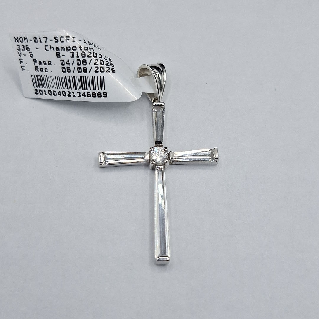 CRUZ, DIJE ORO, ORO BLANCO 14 K 4.3 GRMS (SEMINUEVO)