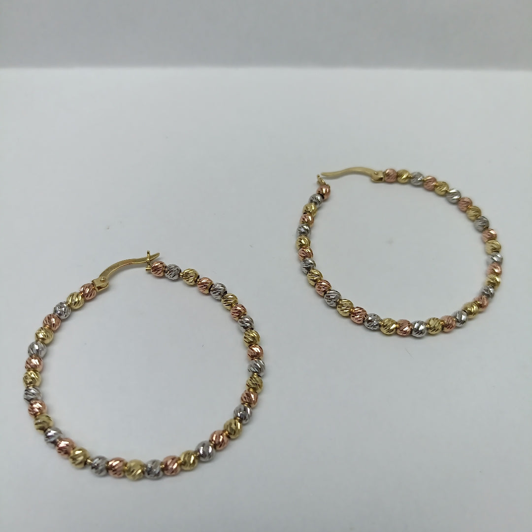 ARRACADAS PAR ORO, ORO COMBINADO 10 K 4.6 GRMS (SEMINUEVO)