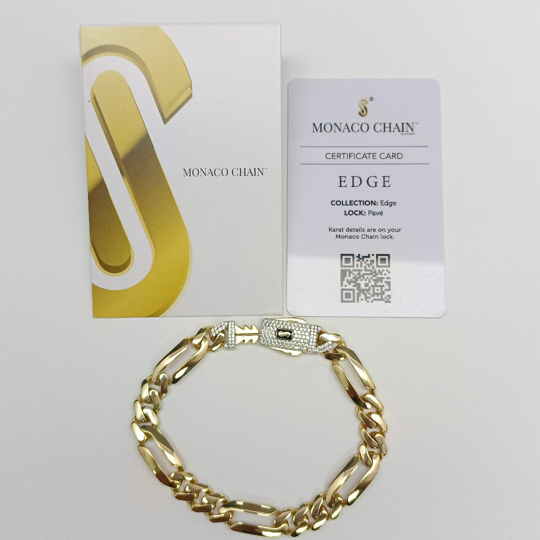 PULSERA CABALLERO MONACO ORO 14K 13.5 (NUEVO)
