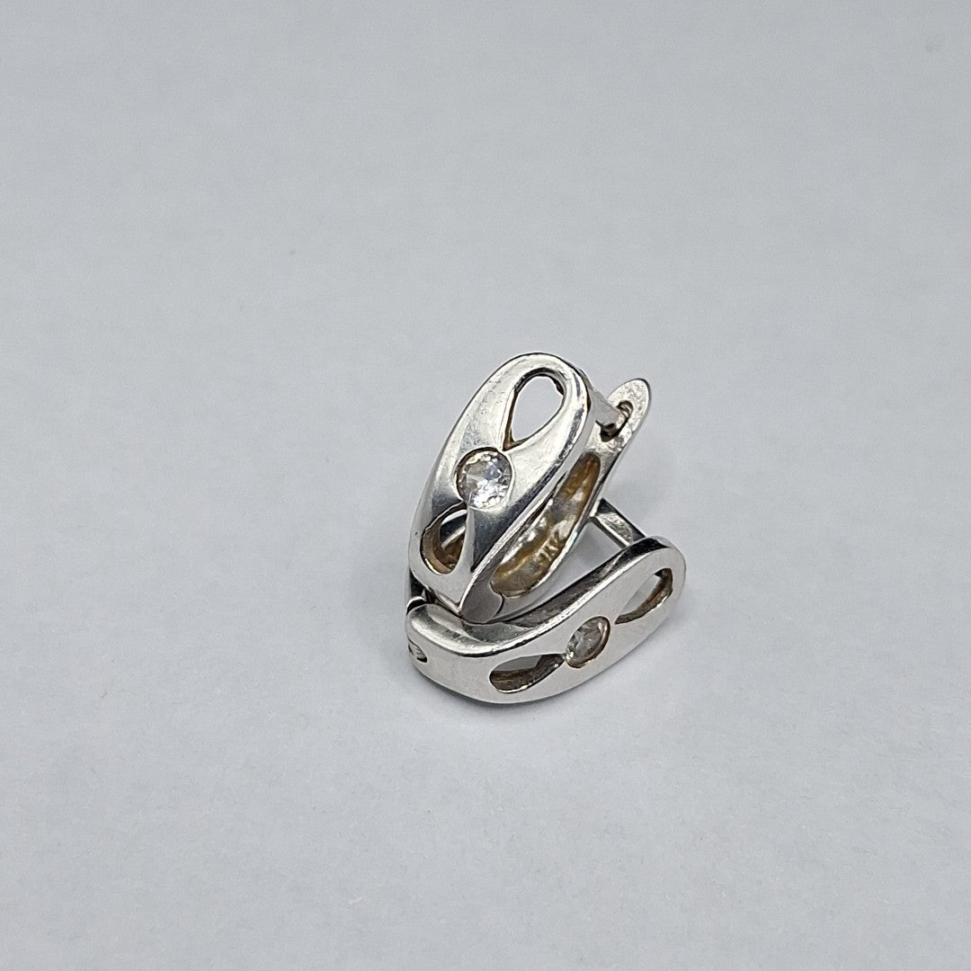ARETES PAR ORO, ORO BLANCO 14 K 2.5 GRMS (SEMINUEVO)