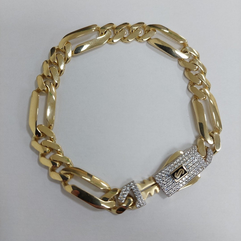 PULSERA CABALLERO MONACO ORO 14K 14.5 (NUEVO)
