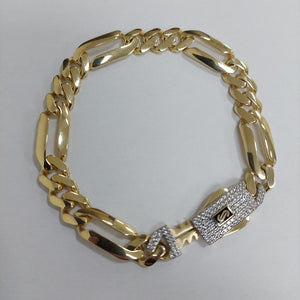 PULSERA CABALLERO MONACO ORO 14K 14.5 (NUEVO)