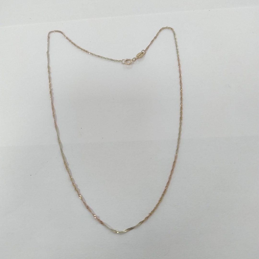 CADENA ORO COMBINADO 10 K 0.7 GRMS (SEMINUEVO)